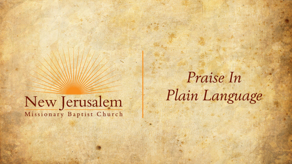 Praise In Plain Language Image